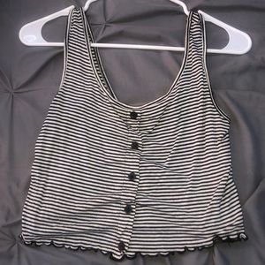 black and white cropped tank